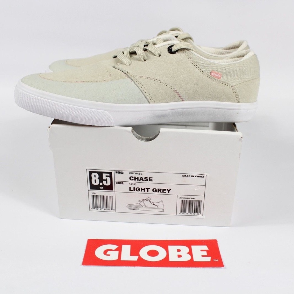New Globe Chase Skateboard Shoes Light Gray 8.5 D